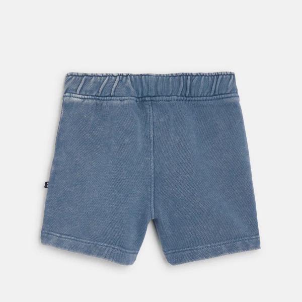 Baby girl's blue shorts in denim textured cotton