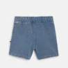 Baby girl's blue shorts in denim textured cotton