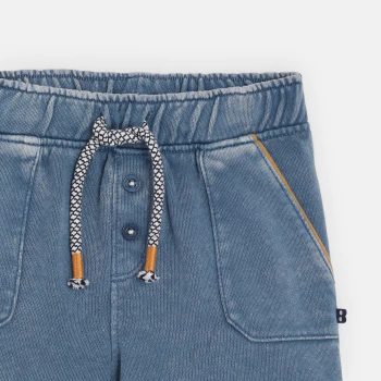 Baby girl's blue shorts in denim textured cotton