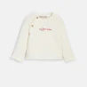 Baby girl's pink knitted and embroidered jumper and trousers