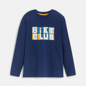 Boy's navy blue bike club T-shirt