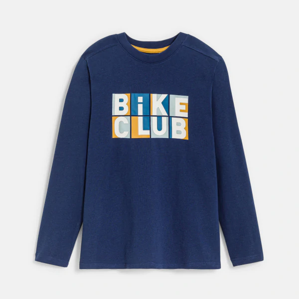 Boy's navy blue bike club T-shirt