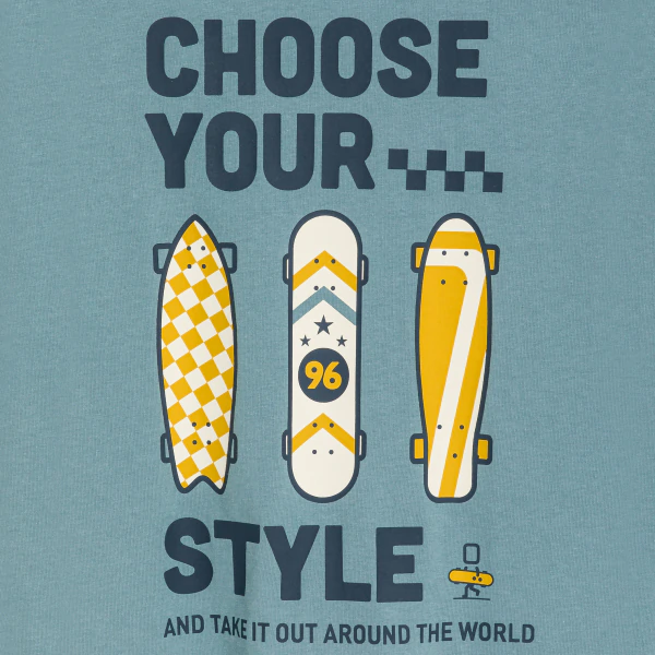 Boy's blue slogan T-shirt