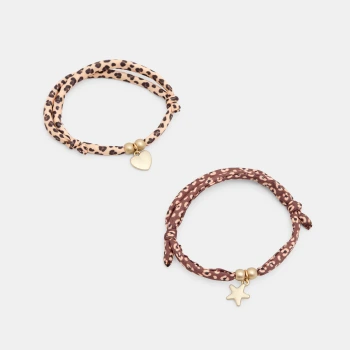 Girl's brown message bracelet (set of 2)