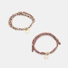 Girl's brown message bracelet (set of 2)