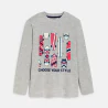 Boy's grey marl slogan T-shirt