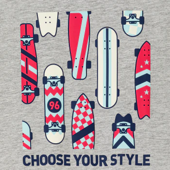 Boy's grey marl slogan T-shirt