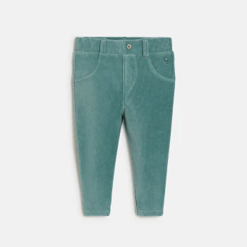 Baby girl's green velvet trousers