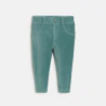 Baby girl's green velvet trousers