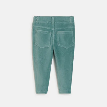 Baby girl's green velvet trousers
