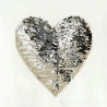 Girl's white heart T-shirt with magic sequins