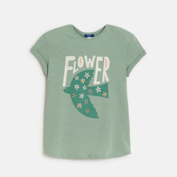 Green T-shirt with motif