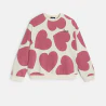 Girl's pink large heart sweatshirt