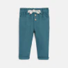 Baby girl's blue cotton twill trousers