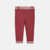 Baby boy's red striped soft fleece trousers