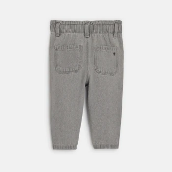 Baby girl's grey high-rise soft trousers