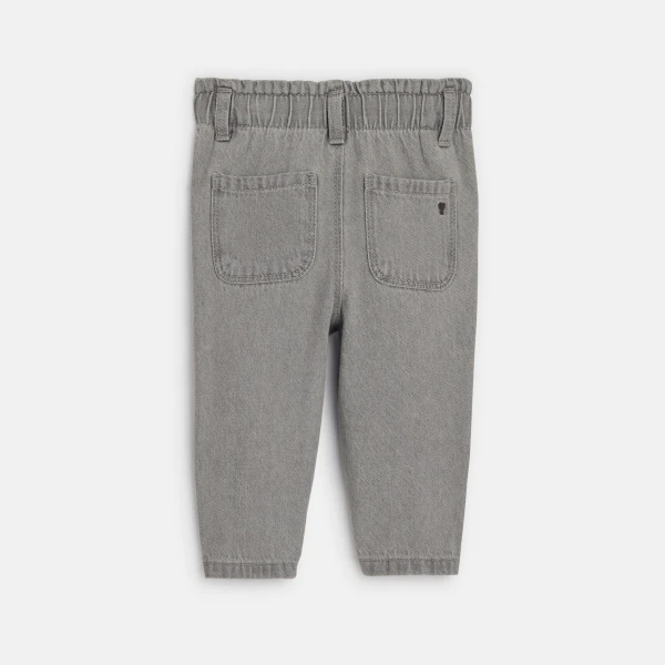 Baby girl's grey high-rise soft trousers