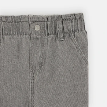 Baby girl's grey high-rise soft trousers