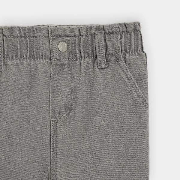 Baby girl's grey high-rise soft trousers