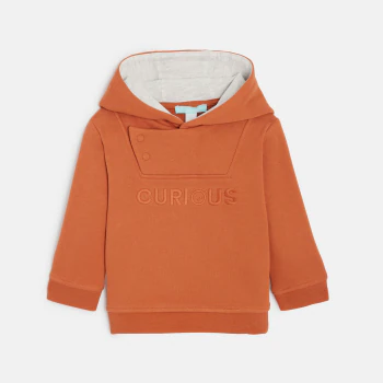 Baby boy's orange fleece hoodie