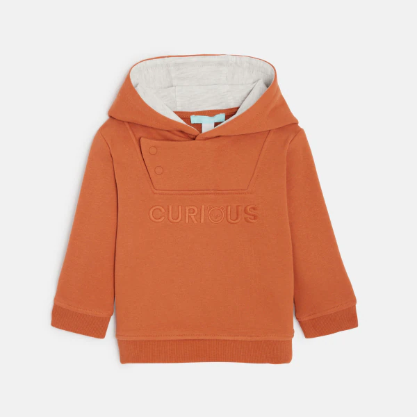 Baby boy's orange fleece hoodie