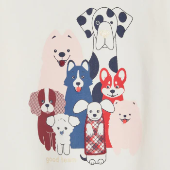 Baby girl's white dog T-shirt