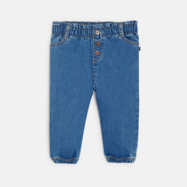 Baby girl's soft blue denim trousers
