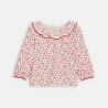 Baby girl's heart ruffle collar T-shirt