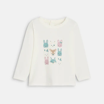 Baby girl's white animal T-shirt