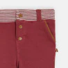 Baby boy's red striped soft fleece trousers