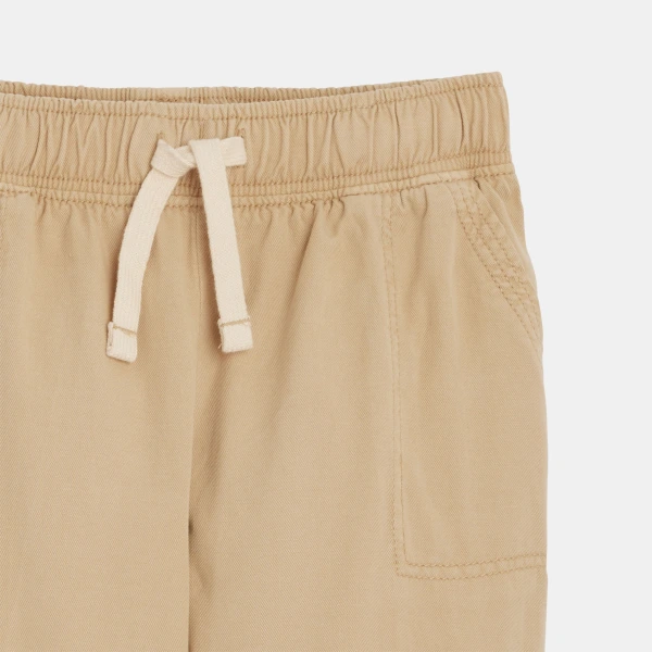بنطال كارغو من القماش بلون البيج للفتيات بنطال كارغو من القماش بلون البيج للفتيات