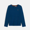 Boy's plain teal blue long-sleeve T-shirt