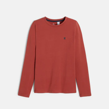 Boy's plain orange long-sleeve T-shirt