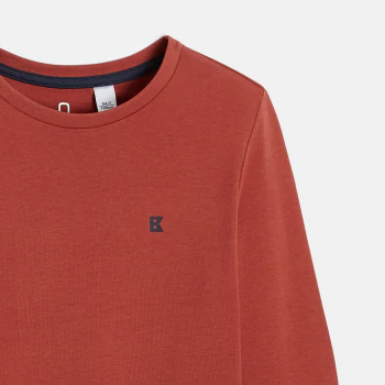 Boy's plain orange long-sleeve T-shirt