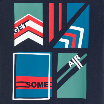 Boy's blue graphic motif T-shirt