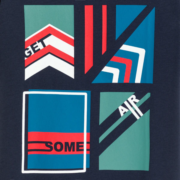 Boy's blue graphic motif T-shirt