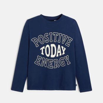 Boy's blue slogan T-shirt