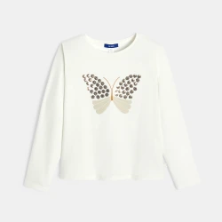 تيشيرت مزين بفراشة مطرزة...