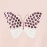 Girl's pastel pink butterfly sequin T-shirt