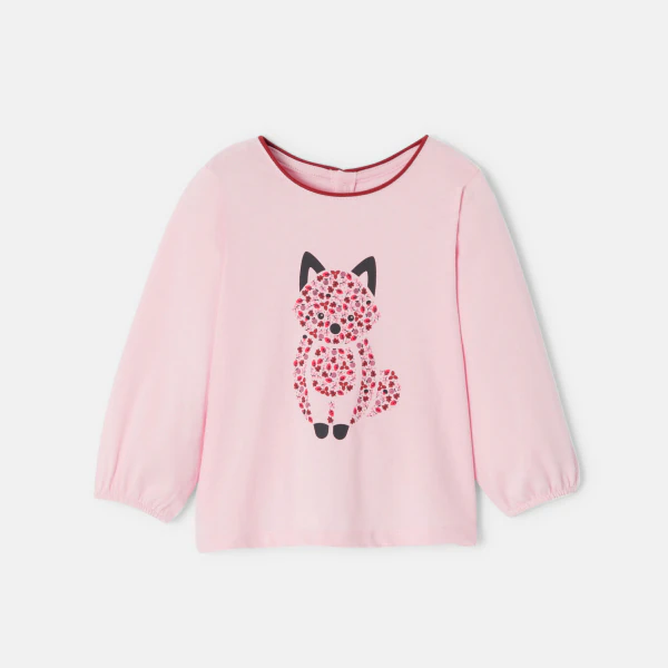 Baby girl's pink nature print T-shirt