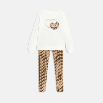 Girl's white leopard pyjamas
