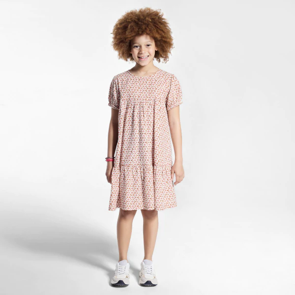 Girls orange floral dress