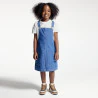 Girl's black denim dungaree dress