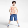 Boy's apricot slogan T-shirt