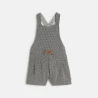 Baby girl's warm patterned overall-shorts and grey T-shirt