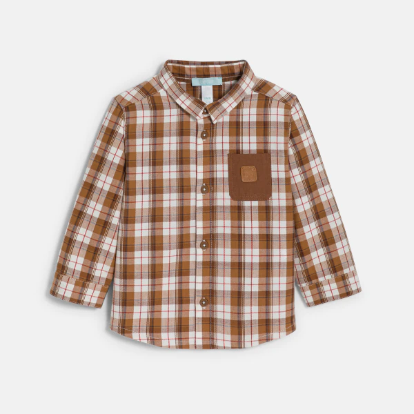 Baby boy's blue checked shirt