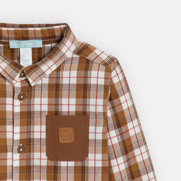 Baby boy's blue checked shirt
