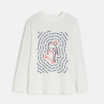 Boy's white slogan T-shirt