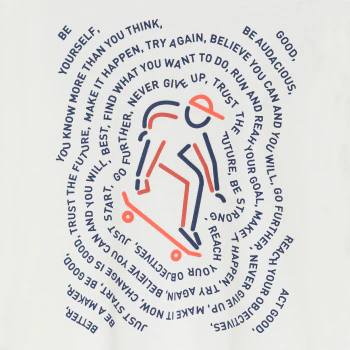 Boy's white slogan T-shirt