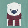 Baby boy's green long-sleeve bear-neck T-shirt